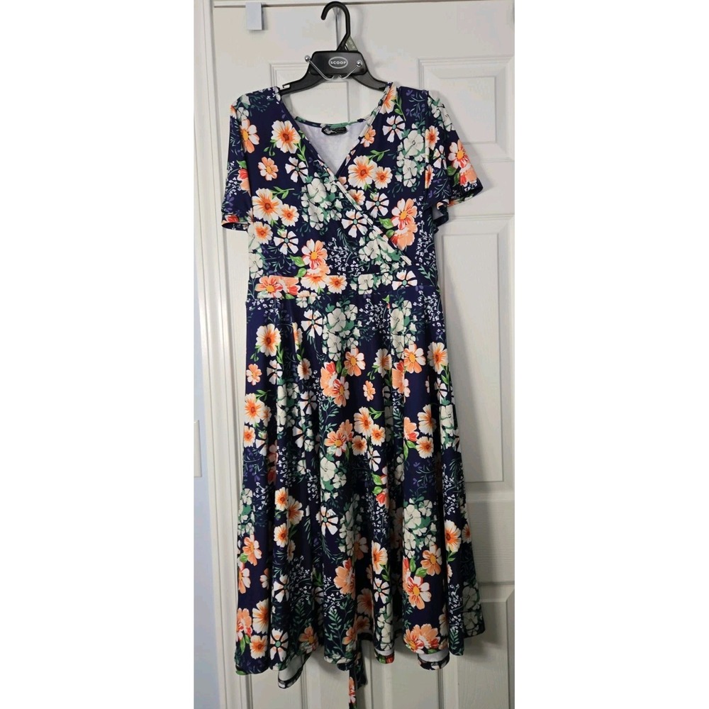 Ladysupiuous Womans Full Figure Short Sleeve Florial Dress Size 20